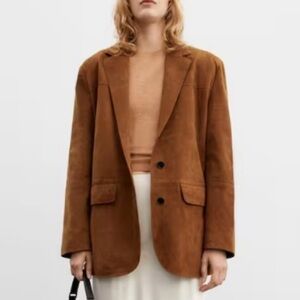 MANGO Straight Suede Blazer size XS